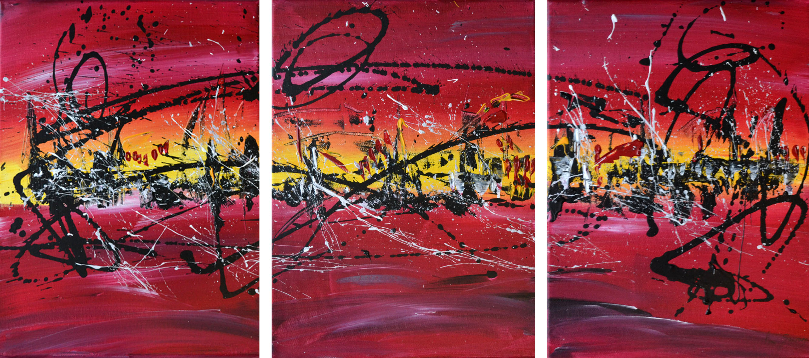 triptyque rouge